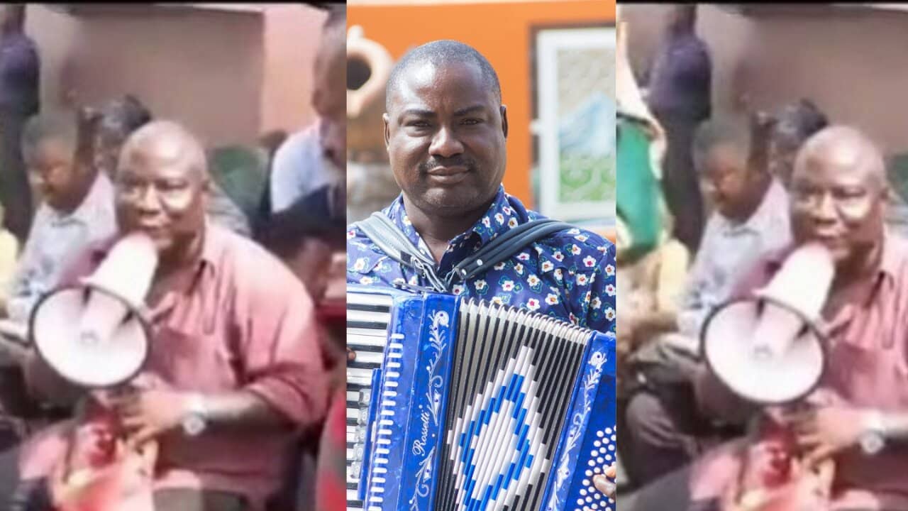 Sad! Veteran gospel singer Edward Akwasi Boakye spotted selling pen drives for survival (Video)