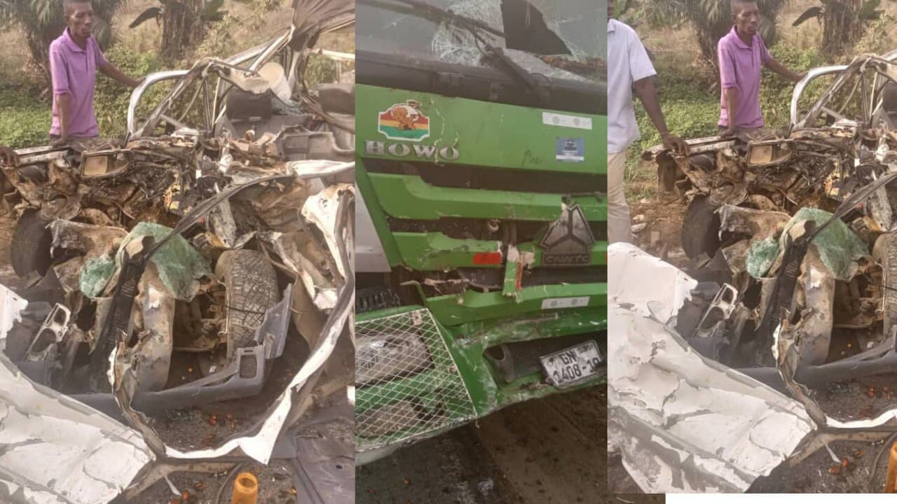 Tipper truck crashes 5 people to death  on Adieso to Nsawam road (Video)