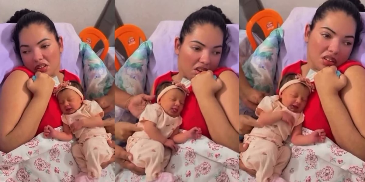 “God bless all mothers” – Lady suffers a stroke after welcoming her child (Video)
