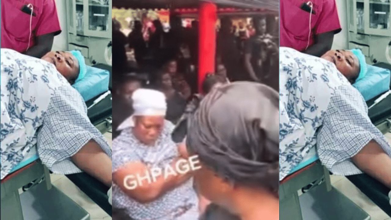"Don't touch me" - Watch as Dr Grace Boadu's mother warns and almost beats woman during funeral