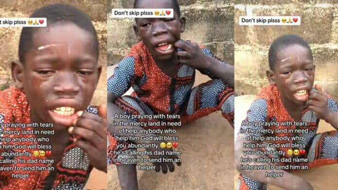 Emotional trending video of a young boy crying to his dead father to send him help (Video)