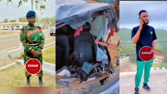 Female soldier dies alongside two soldiers in a gory accident (Video)