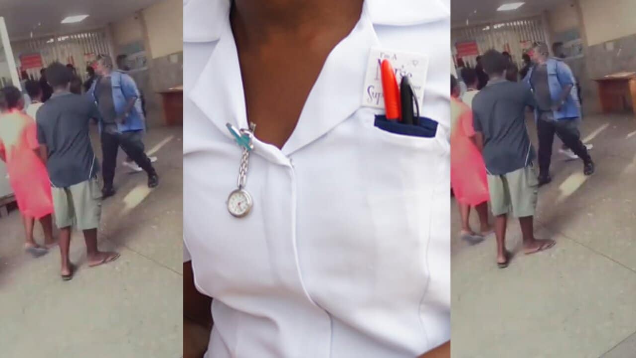 Korle Bu Family members fight and curse nurse for neglecting their grandmother to die (Video)