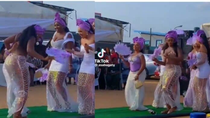 Video Bridesmaids raise eyebrows as they dress almost naket at a friend's wedding