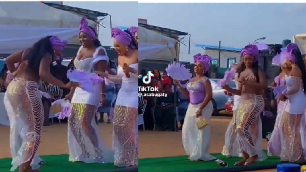 Video Bridesmaids raise eyebrows as they dress almost naket at a friend's wedding