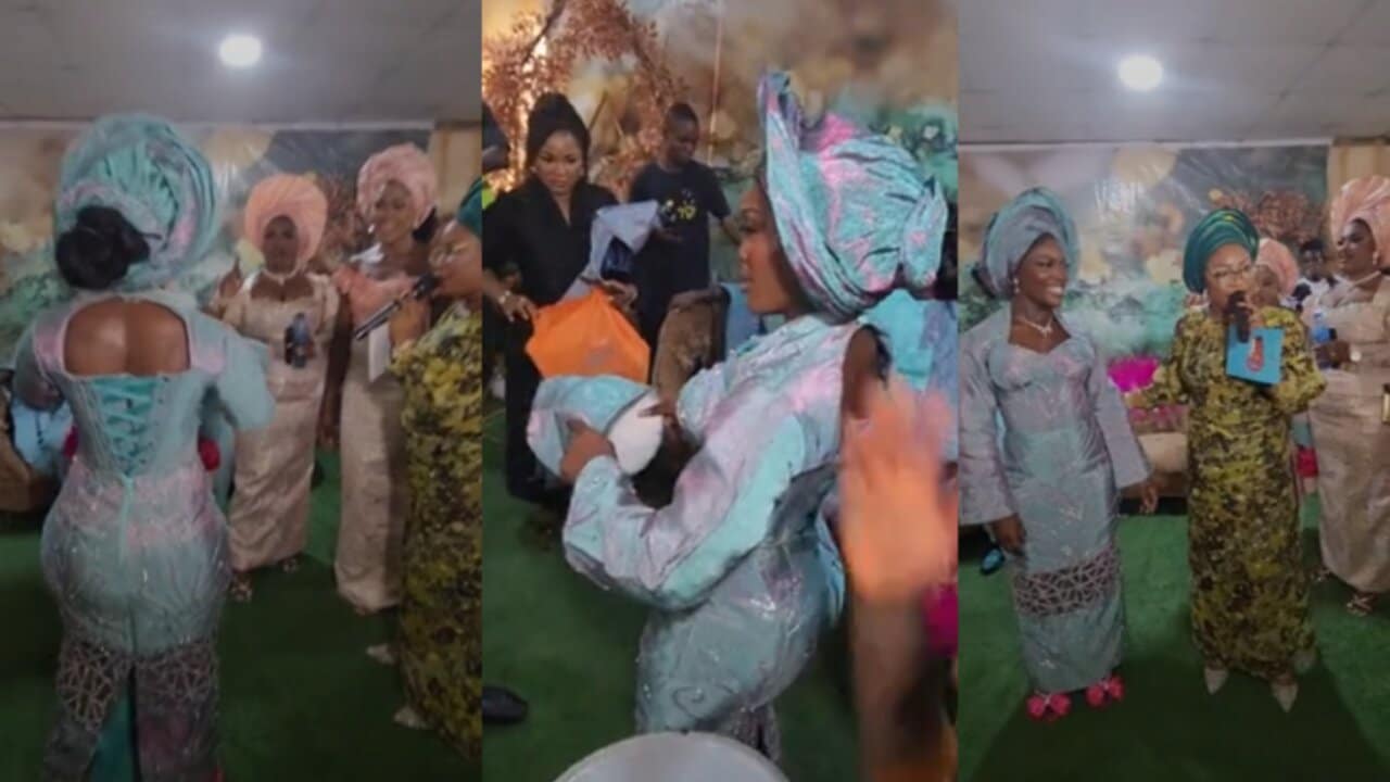 Watch as bride warns her bridesmaids to remove their buttocks from her husband’s face