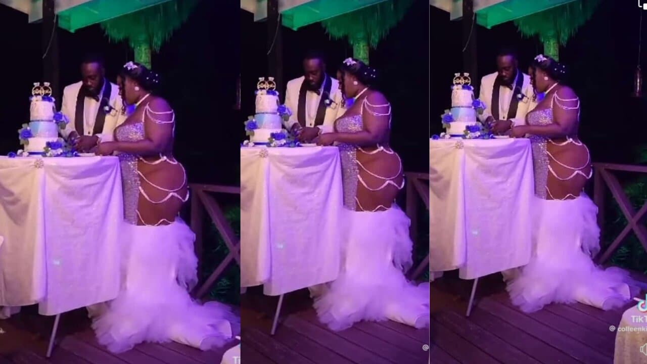 Bride goes viral for wearing a see-through dress showing her private parts on her wedding day