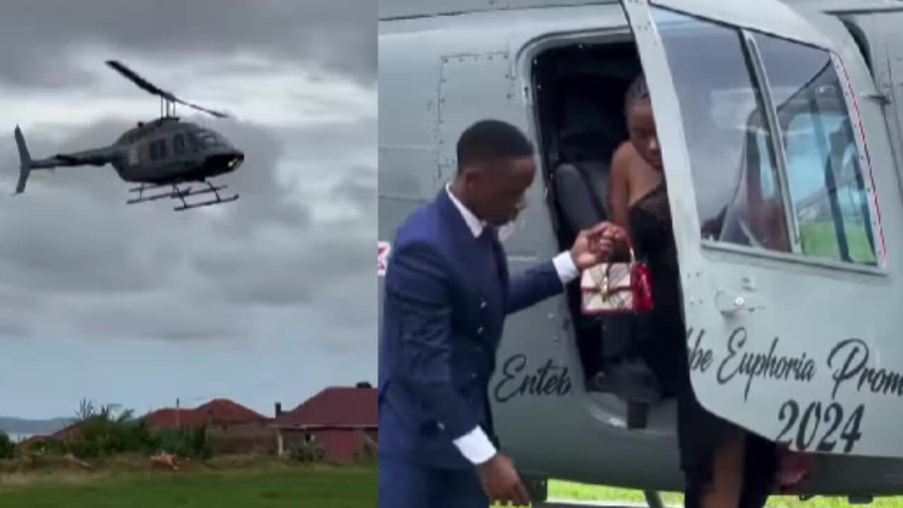 Trending video of students arriving for prom in helicopters and expensive cars