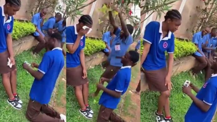 Watch as SHS guy goes on his knees to propose marriage to his girlfriend