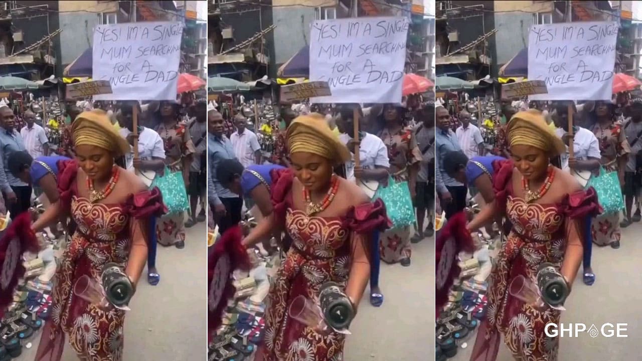 Single mother storms market in search of a husband