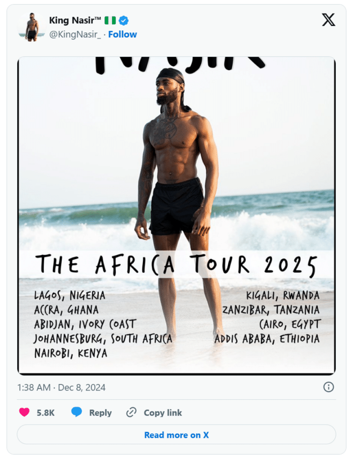 King Nasir announces African tour - GhPage