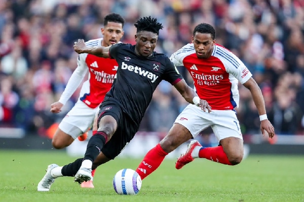 Mohammed Kudus in action against Arsenal