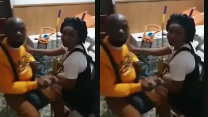 VIDEO Husband catches his wife cheating on him with another man inside the shop he rented for her