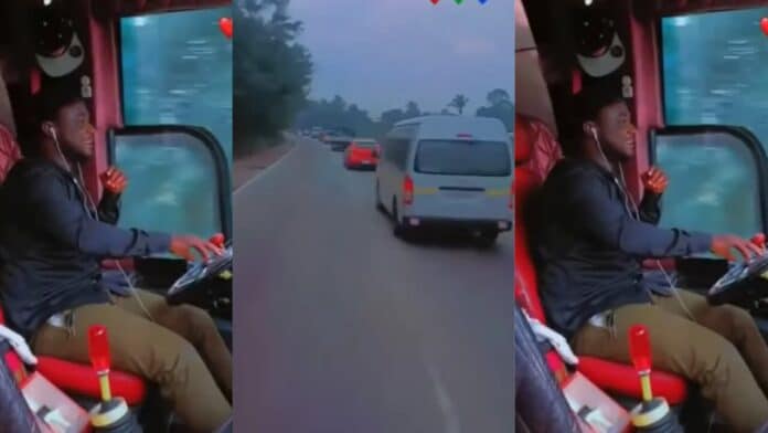VIDEO: Long distance driver goes viral for overtaking 15 cars at once at a top speed