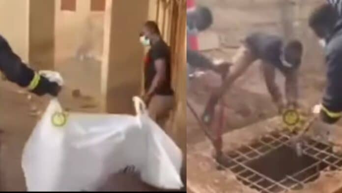 Sunyani! Guy murders his girlfriend and dumps her remains in the septic tank (Video)