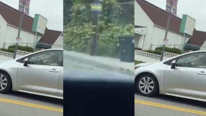 A moving car