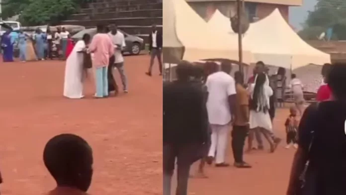 Bride and grooms family fighting