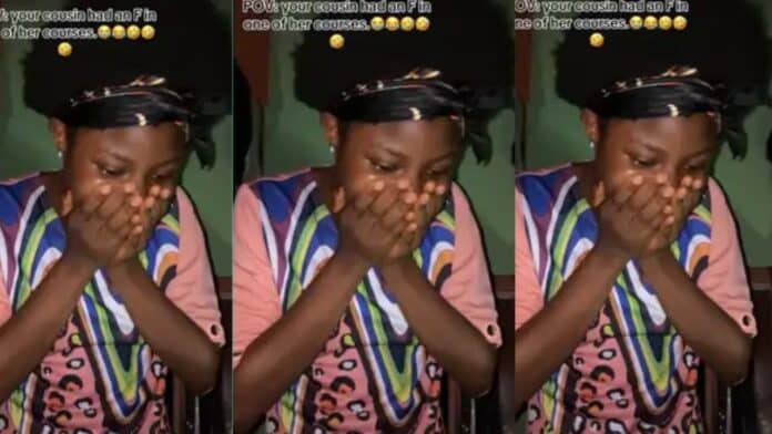 Crying University student