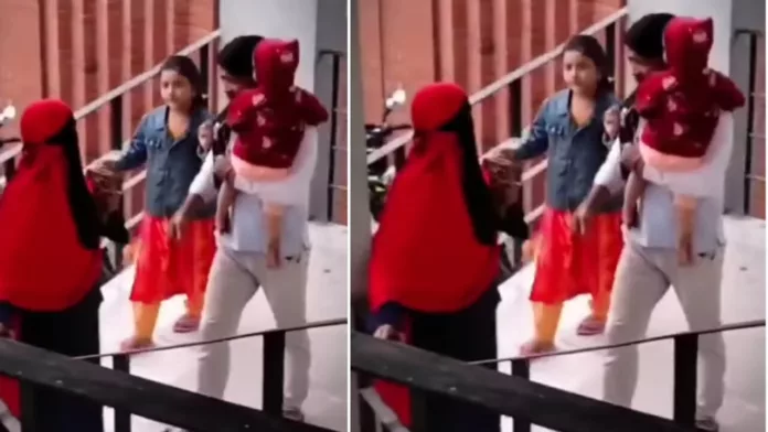 Husband beating wife