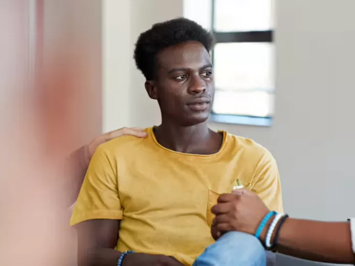 Young man crying