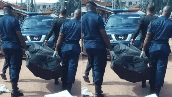 Police carrying corpse