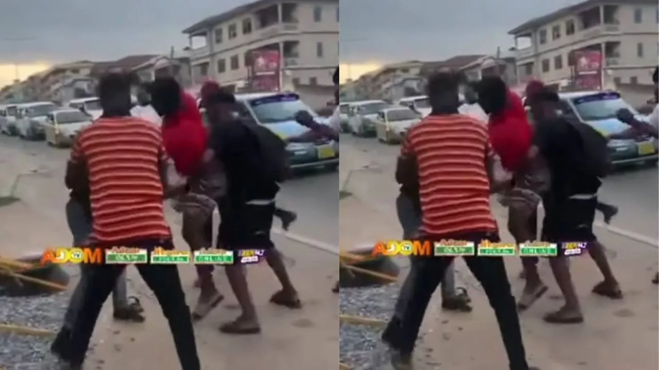 Passengers beating a trotro mate Passengers beating a trotro mate