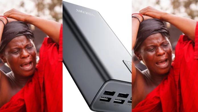Power Bank and Woman crying