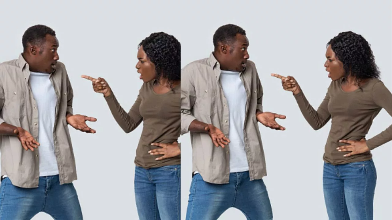 Wife yelling at her husband Wife yelling at her husband