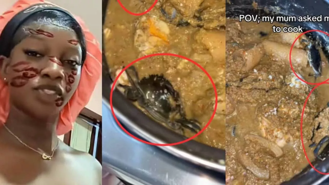 Lady and Egusi soup Lady and Egusi soup