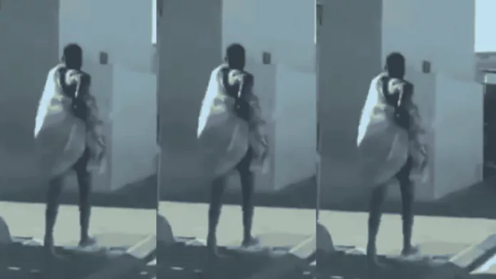 Man running in a blanket