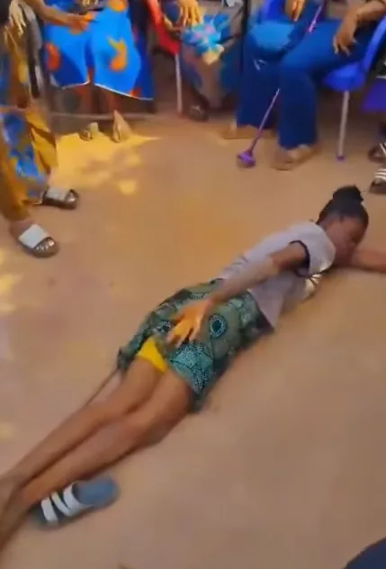 Lady gets publicly flogged for disrespecting his brother’s wife